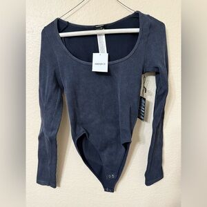 Forever 21 Charcoal Ribbed Bodysuit